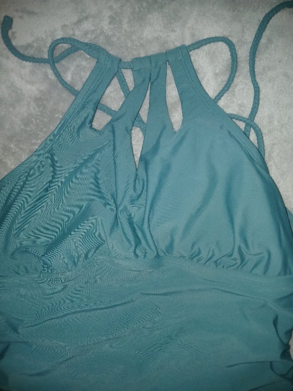 Teal green bathing suit